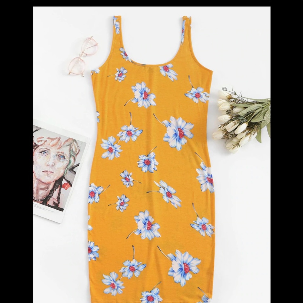 NWOT: Split back Daisy Tank Dress
